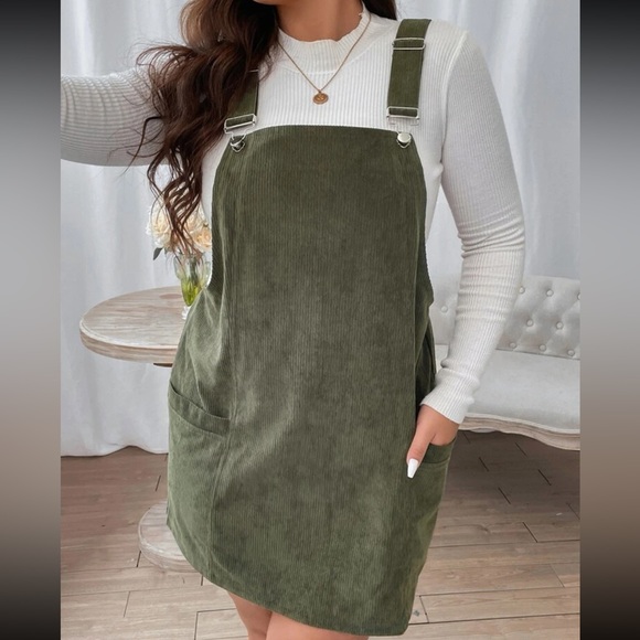 Boho plus size overall corduroy dress - Picture 4 of 16
